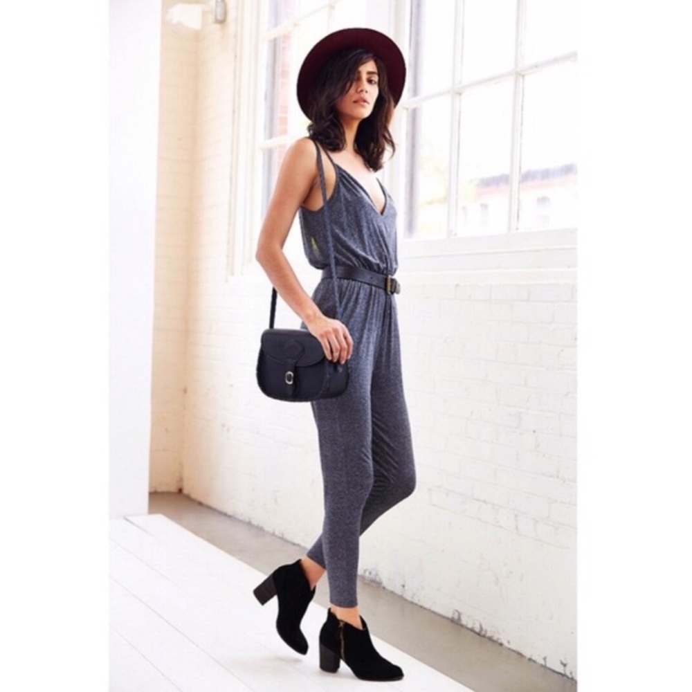 Urban Outfitters Silence + Noise Red Marled Surplice Jumpsuit Small